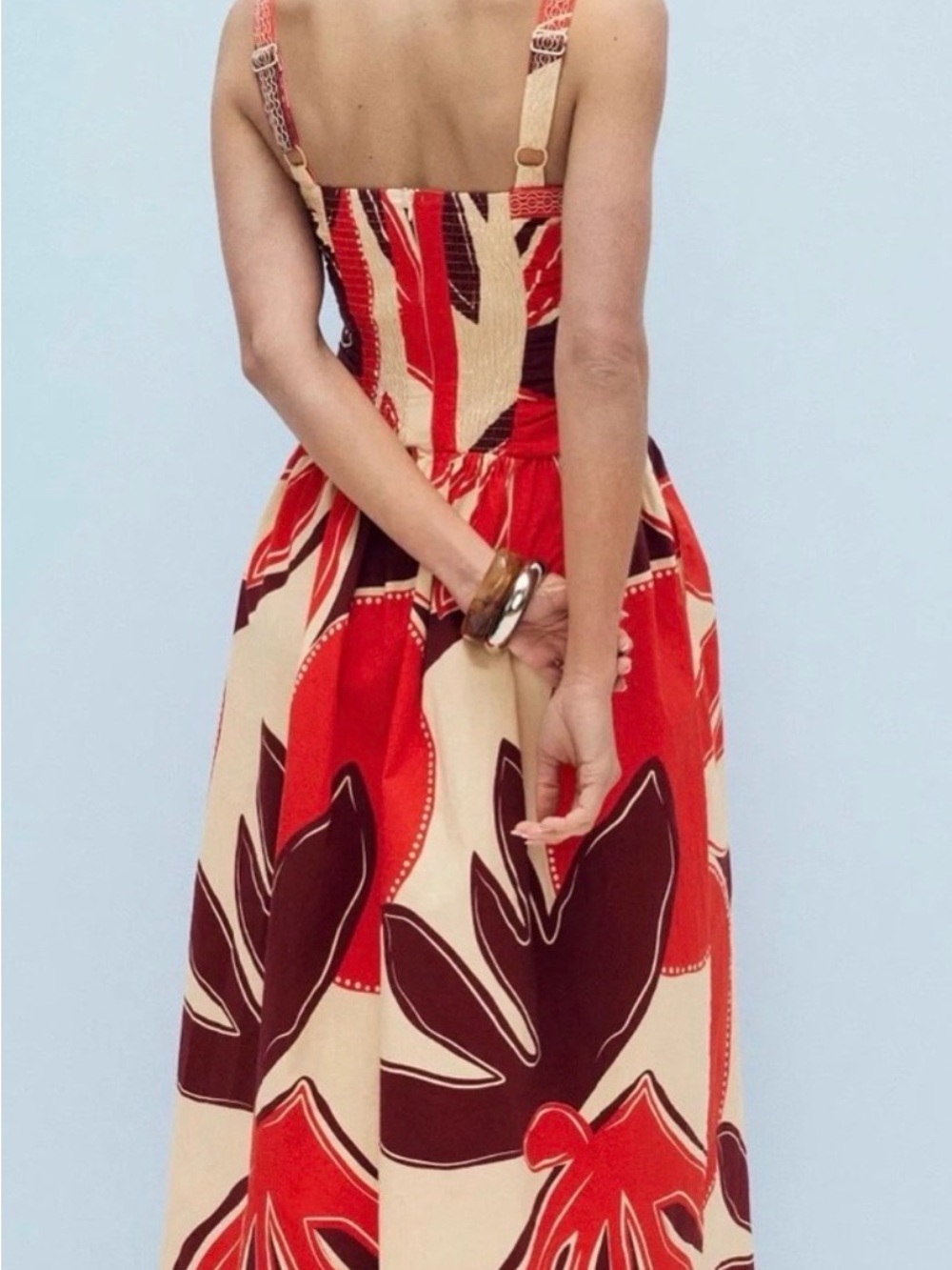 Mon Renn Sandro Palms Midi Dress Size Large - Picture 3 of 9